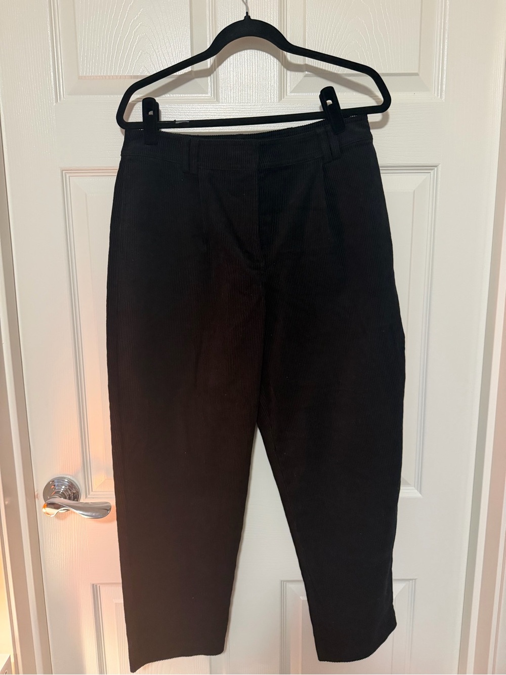 Classic Black High-Waist Trousers courdoroy